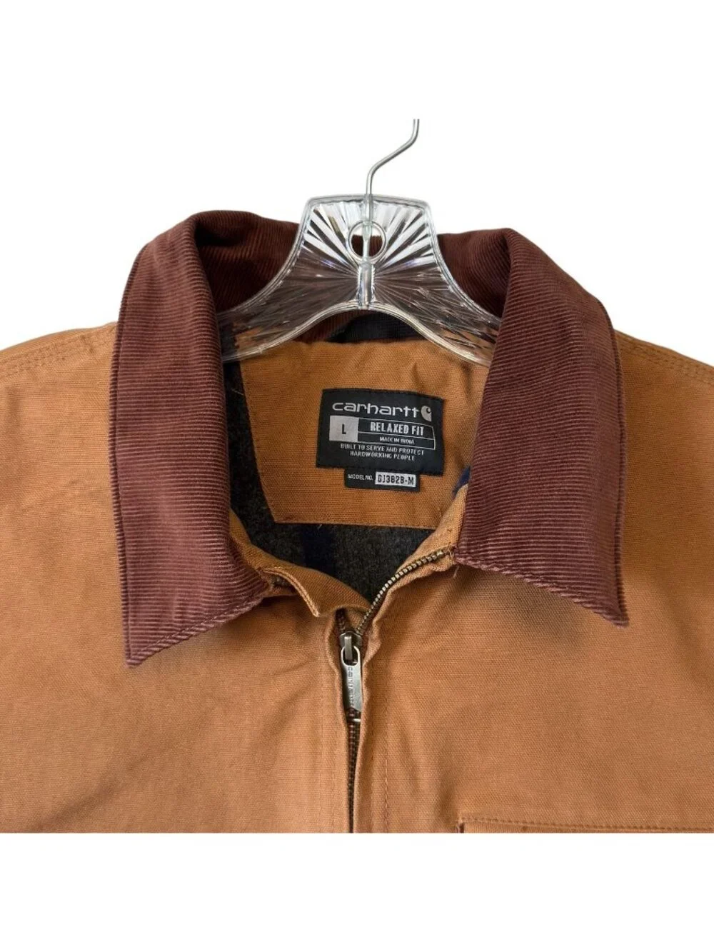 Carhartt Mens Large Iconic J01 Duck Detroit Jacket Blanket Lined Brown - Picture 3 of 13